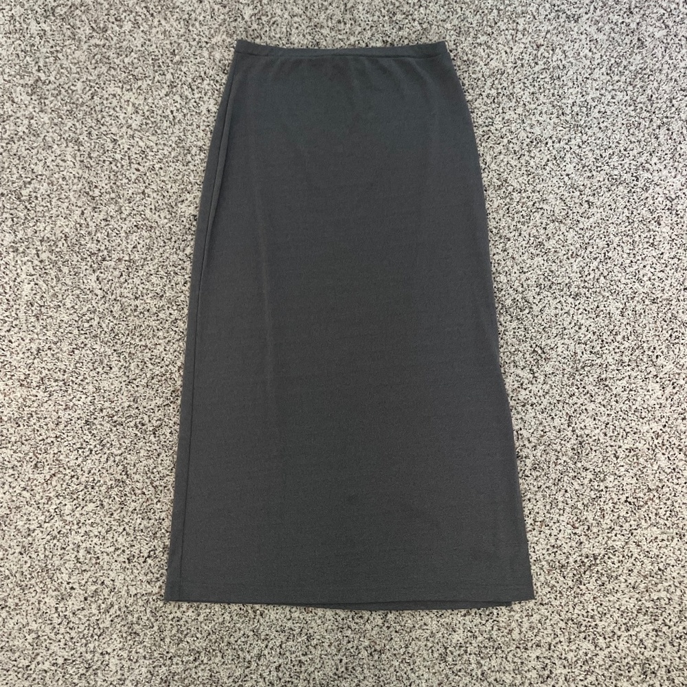 Grey long skirt with side cut